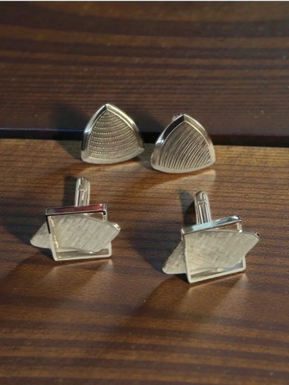 🫶🏻 Vintage Silver Geometric Men’s Cufflinks Set